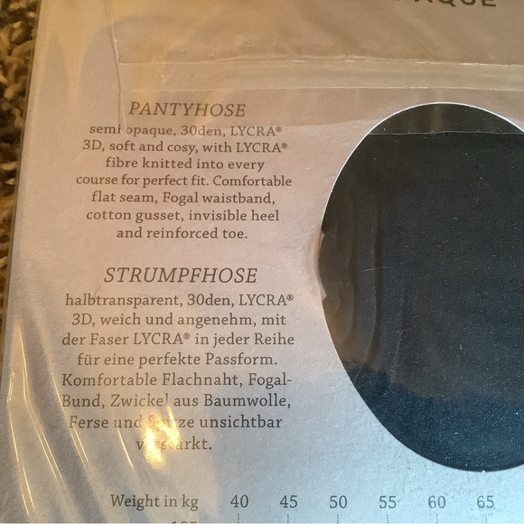 Fogal semi opaque pantyhose, 30 denier, style 138N, color noir (black), size: M - Picture 11 of 12